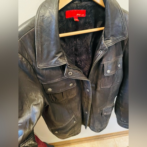 Real Leather Vintage Women's Jacket - Distressed Large - Picture 3 of 8